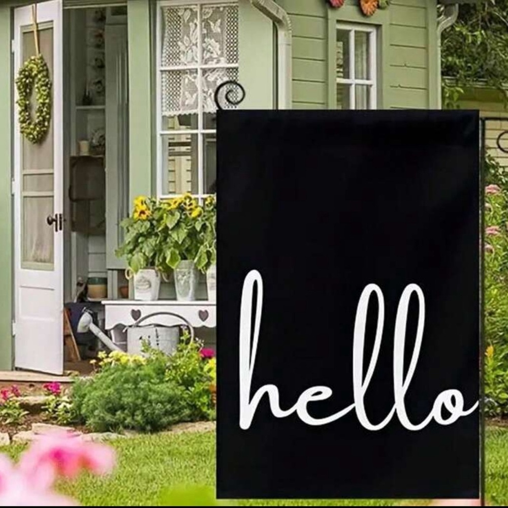 🌼3 for $15- Garden Flag - Hello - doublesided -  19x14 - Waterproof